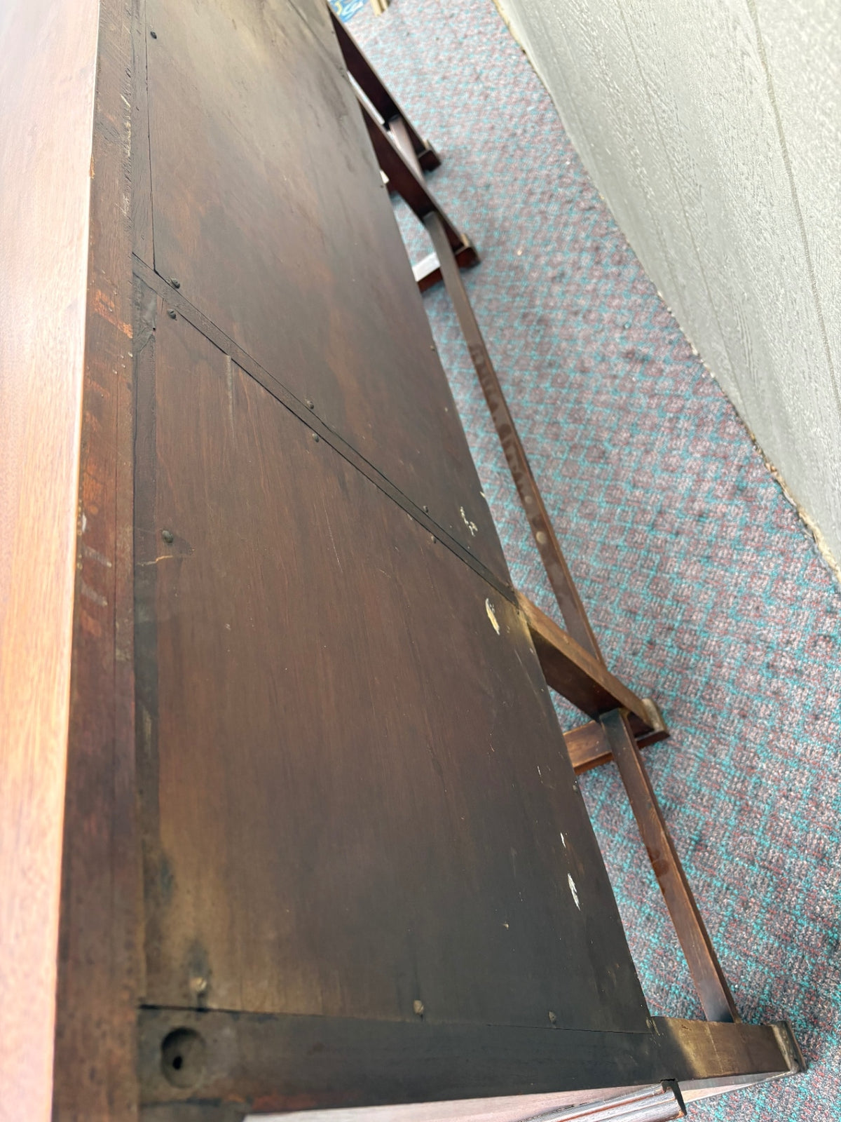 68181 Elegant Early 20th Century Walnut Buffet with Carved Detailing