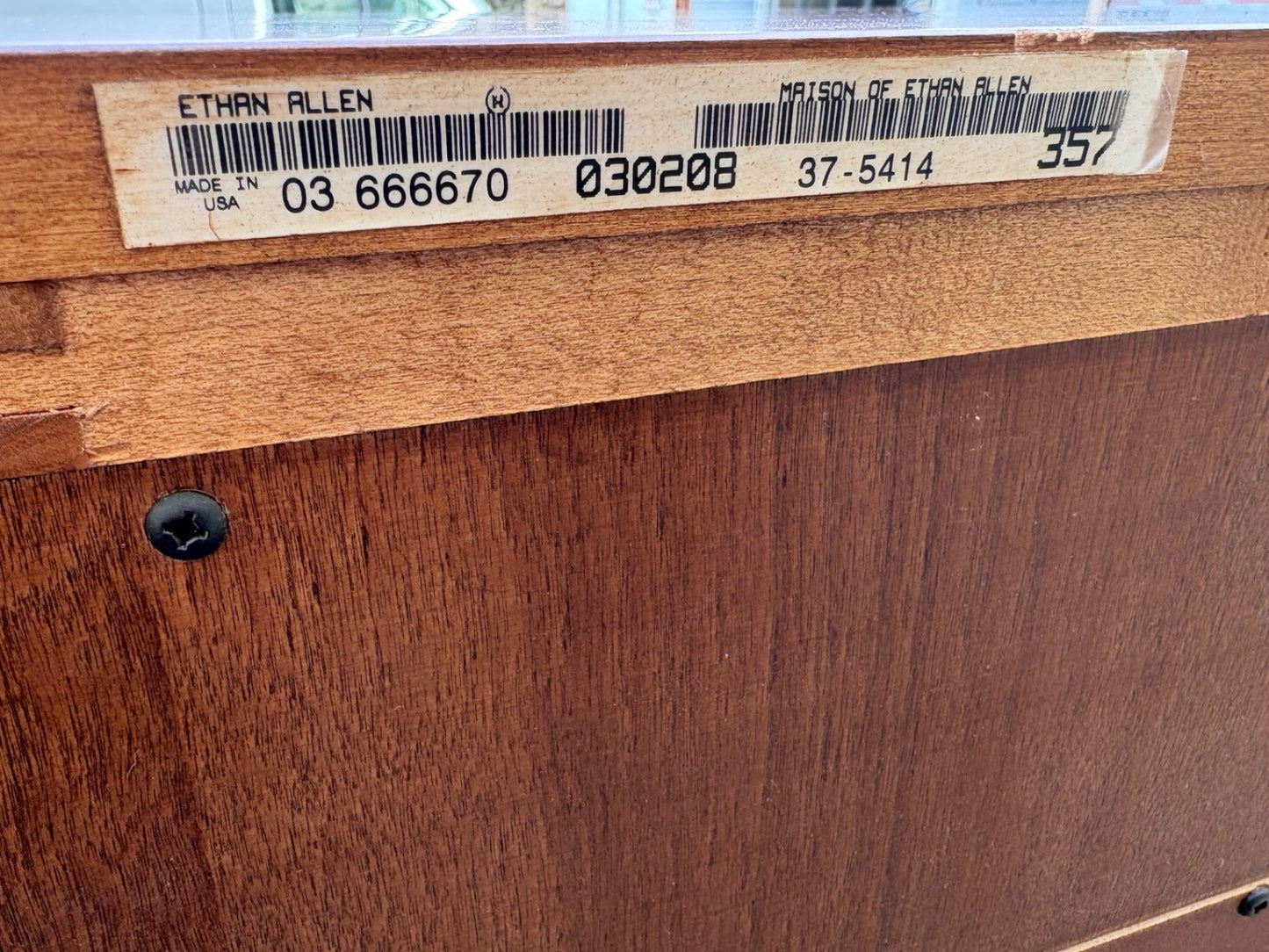 67581 Ethan Allen Cherry High Chest Dresser with Elegant Hardware