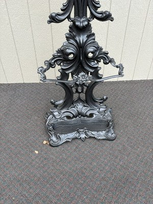 67150 Antique Victorian Cast iron Hat Rall With Mirror and Umbrella holders