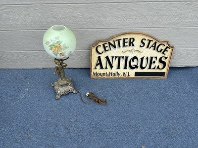 67003 Cherub Table Lamp with Glass Globe