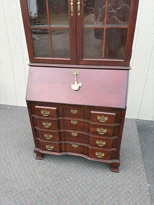 66938 Jasper Furniture Cherry Secretary Desk w/ Bookcase Top