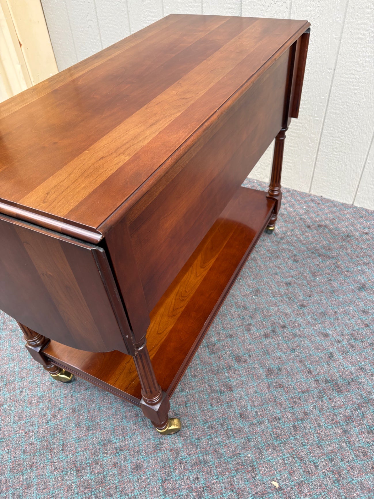 67976 Statton Cherry Drop Leaf Server with Brass Hardware