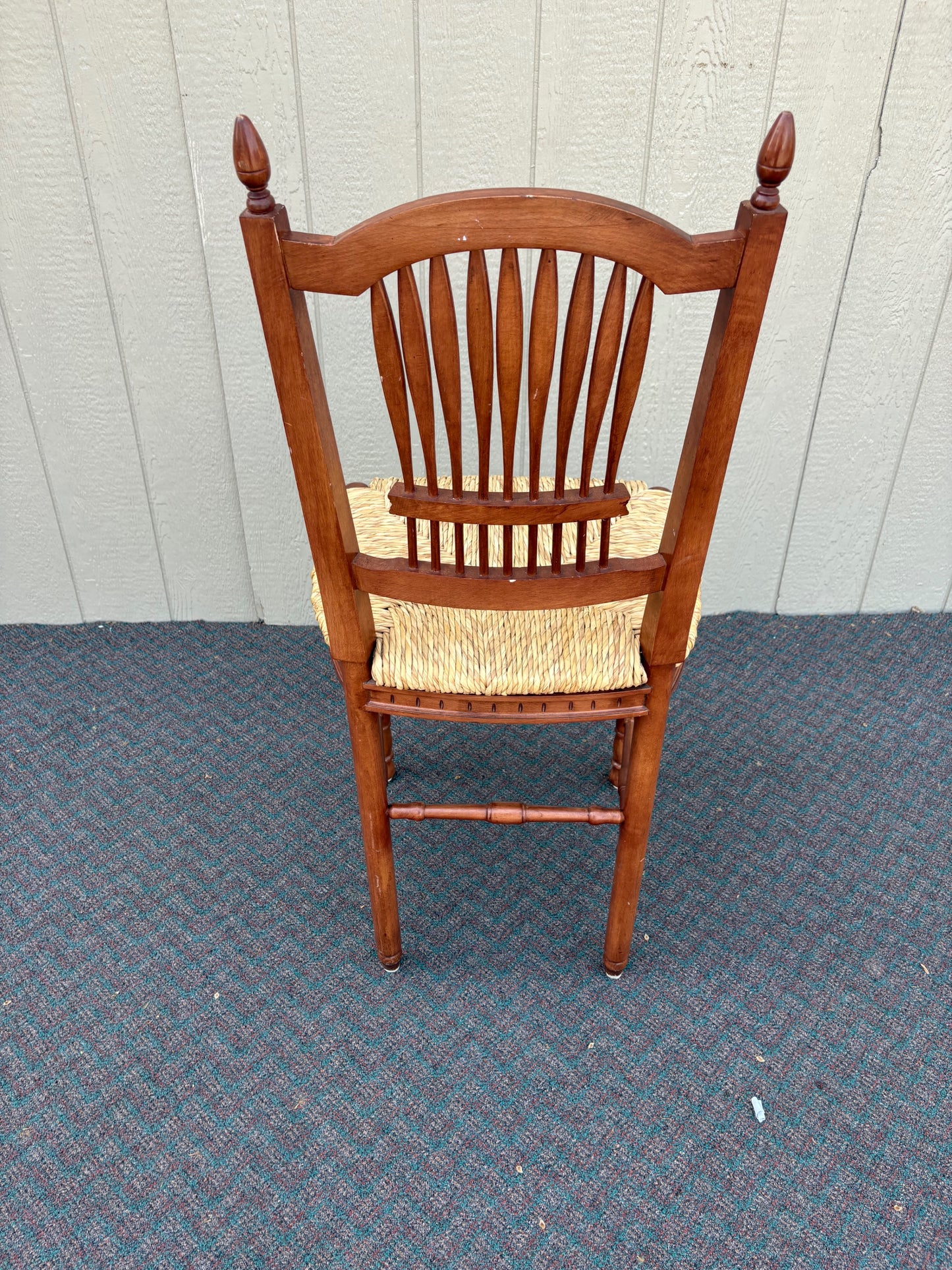 67720 Set of 3 Rustic French Country Barstools with Rush Seats