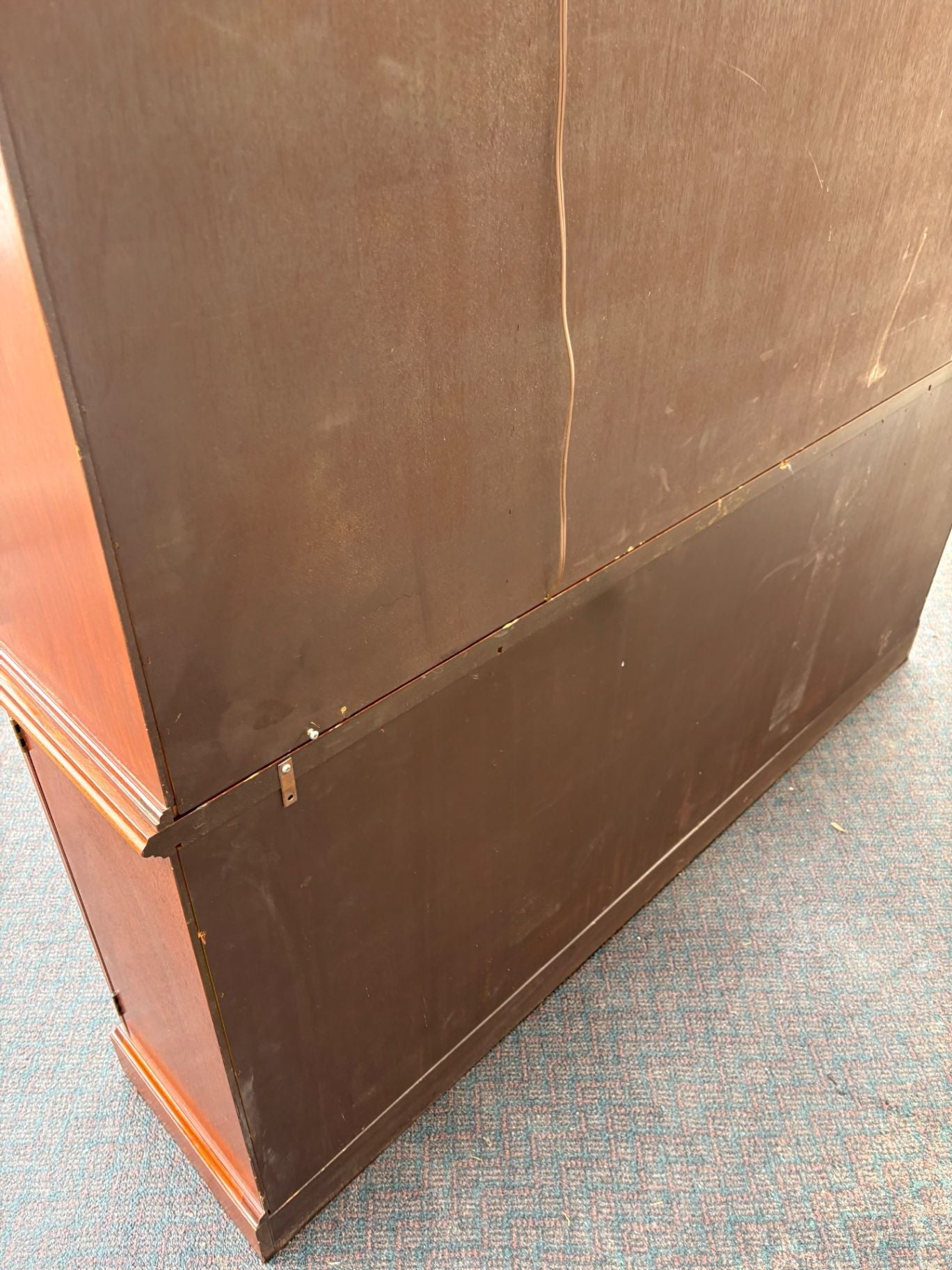 Baker Mahogany Breakfront China Cabinet with Glass Doors