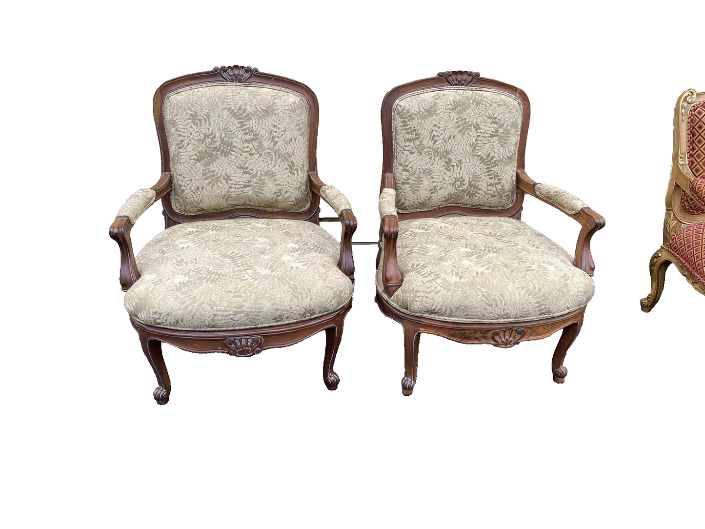 65776 Pair SAM MOORE Bergere Armchair Chair s