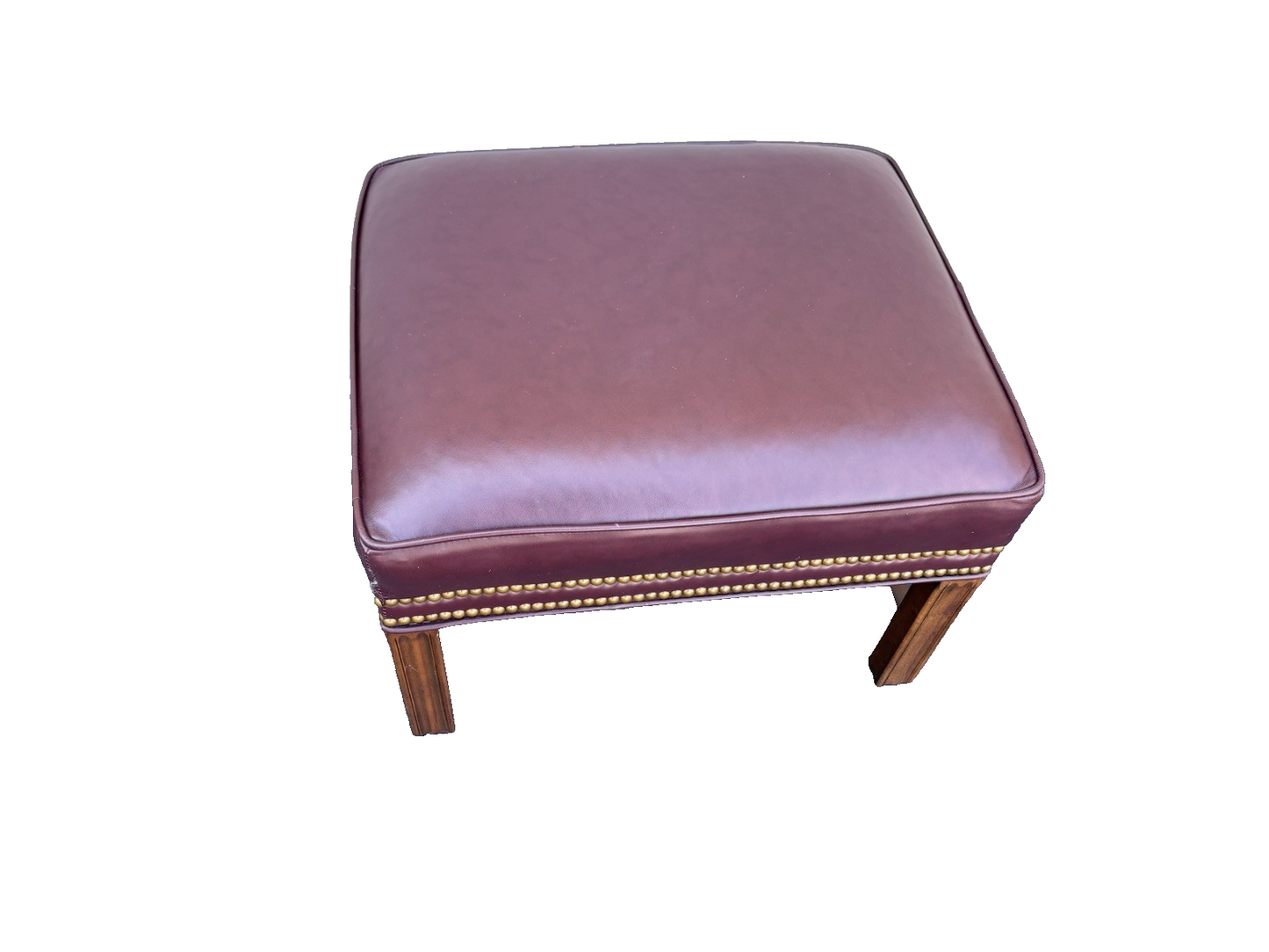 66935 WHITTEMORE SHERRILL Leather Ottoman Footstool Stool Bench