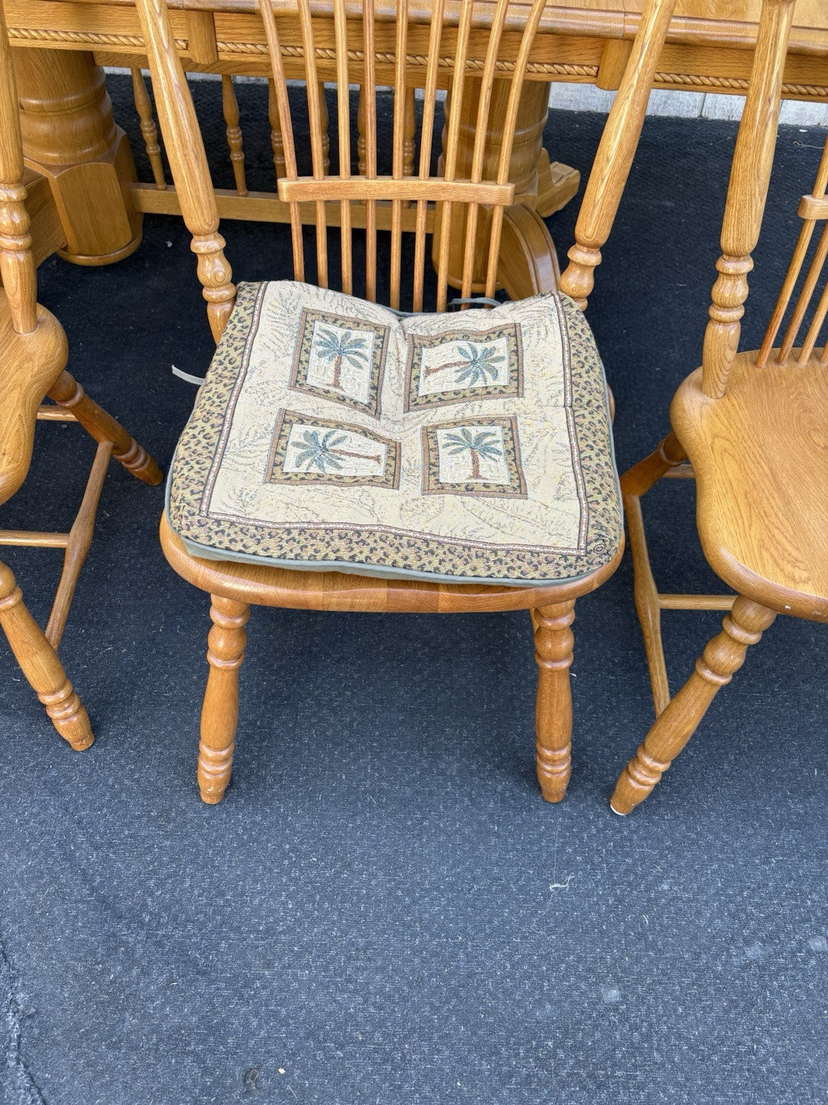 66859 Oak Dining Room Set China Table + 8 Chairs Chair s