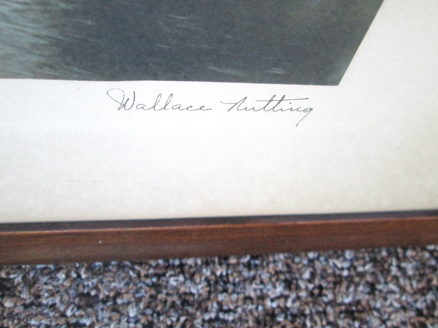 ART-WN WALLACE NUTTING "The Swimming Pool" HAND TINTED SIGNED FRAMED PRINT