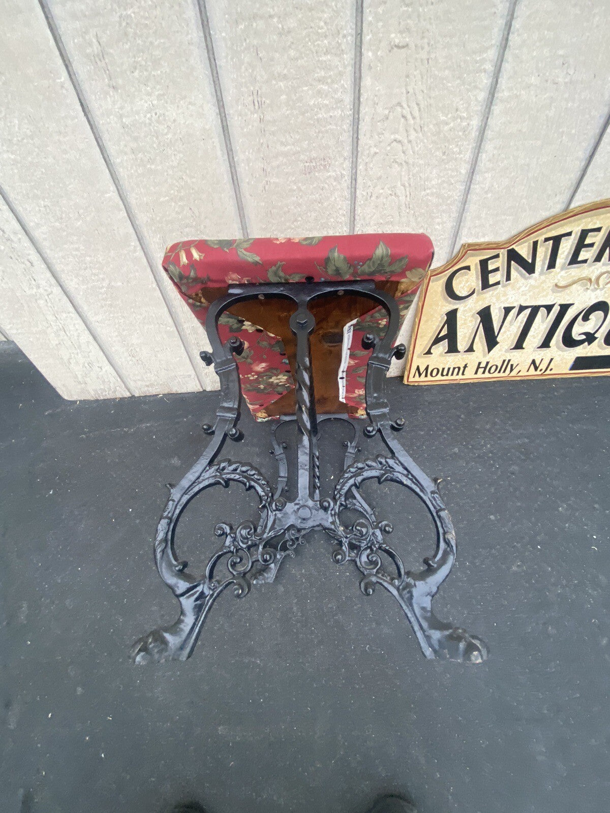 65104 Antique Iron Window Bench Seat Stool