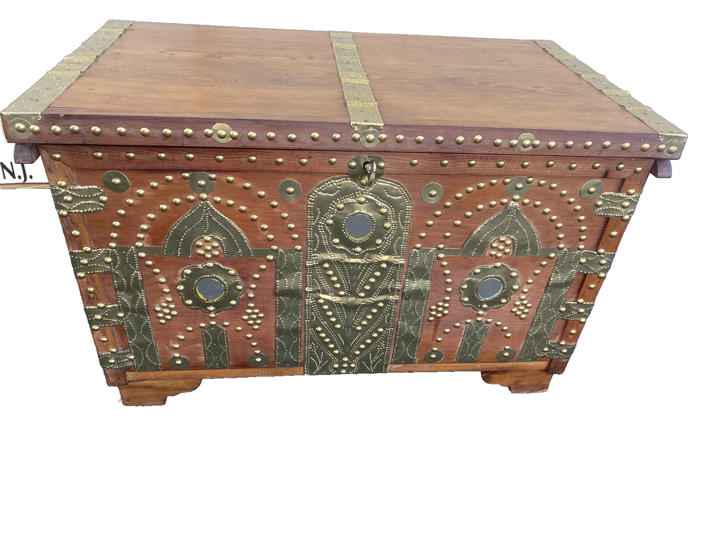 65994 Custom Hand Made Trunk Blanket Chest with Brass Ormalu