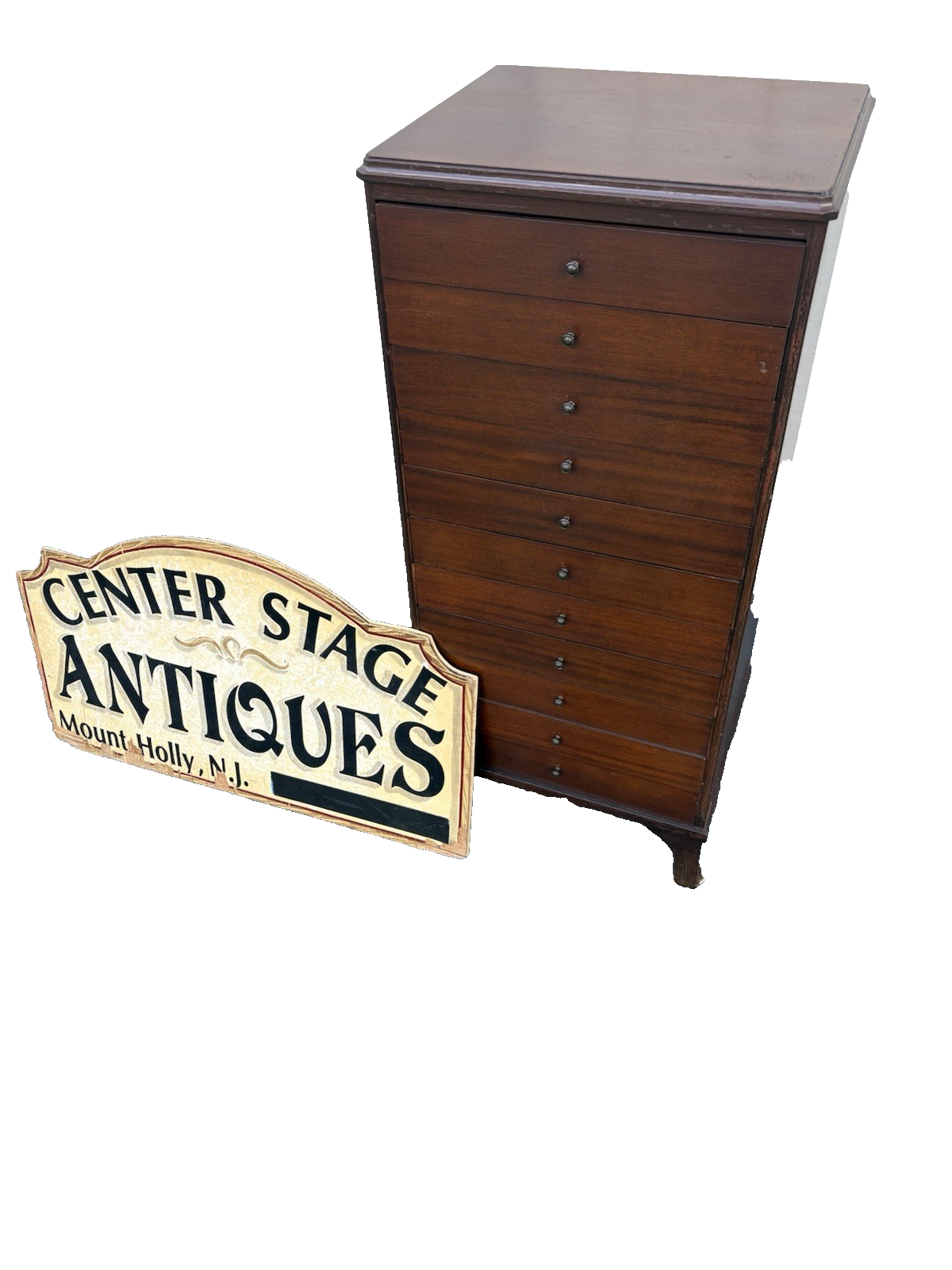 66984 Mahogany Sheet Music Record Cabinet with Drawers