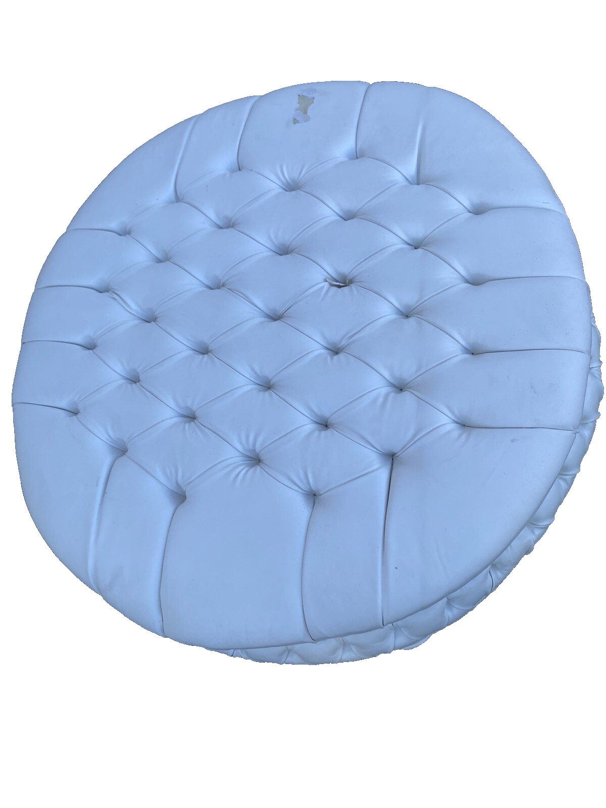 65422 Round Decorator Tufted Ottoman with Gold Legs