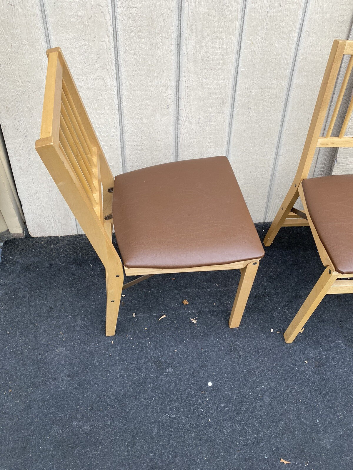 65477 Set of 4 Maple FOLD UP FOLDING Chair s Chairs