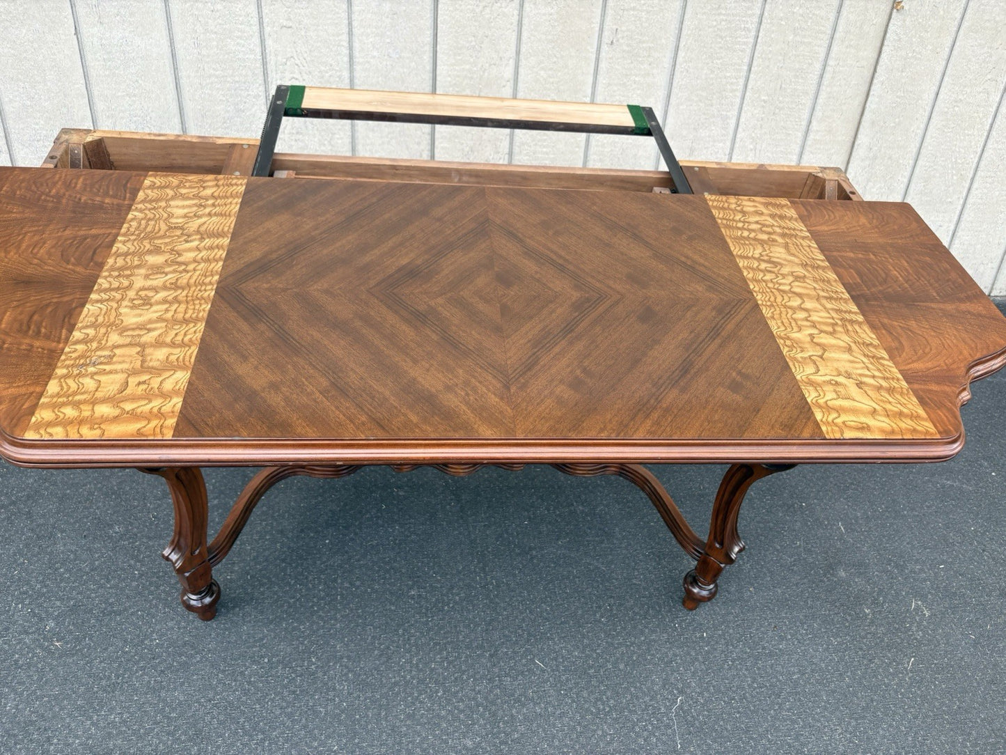 66885 Inlaid Antique Flip Top Sideboard Dining Table with Drawer