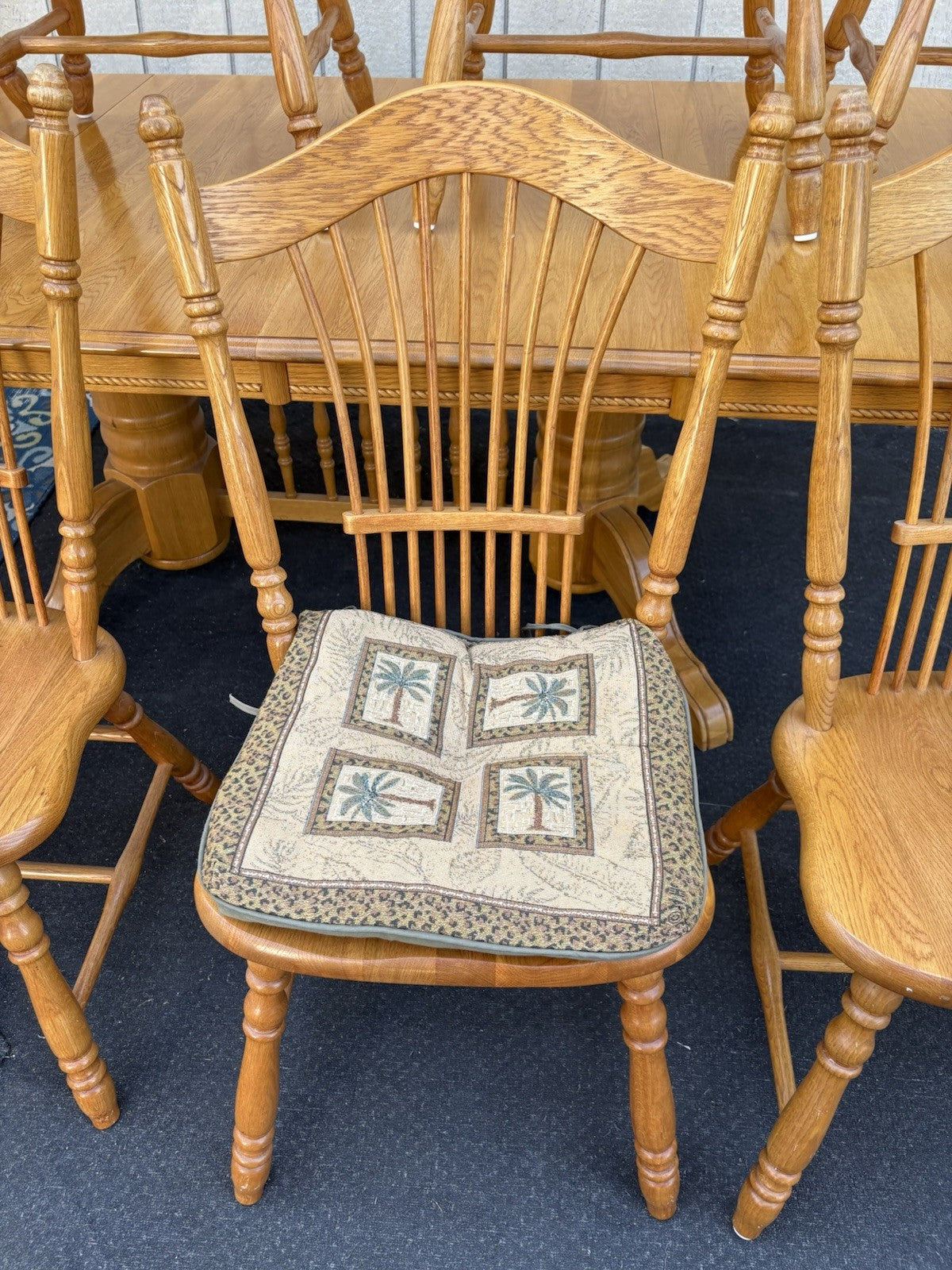 66859 Oak Dining Room Set China Table + 8 Chairs Chair s