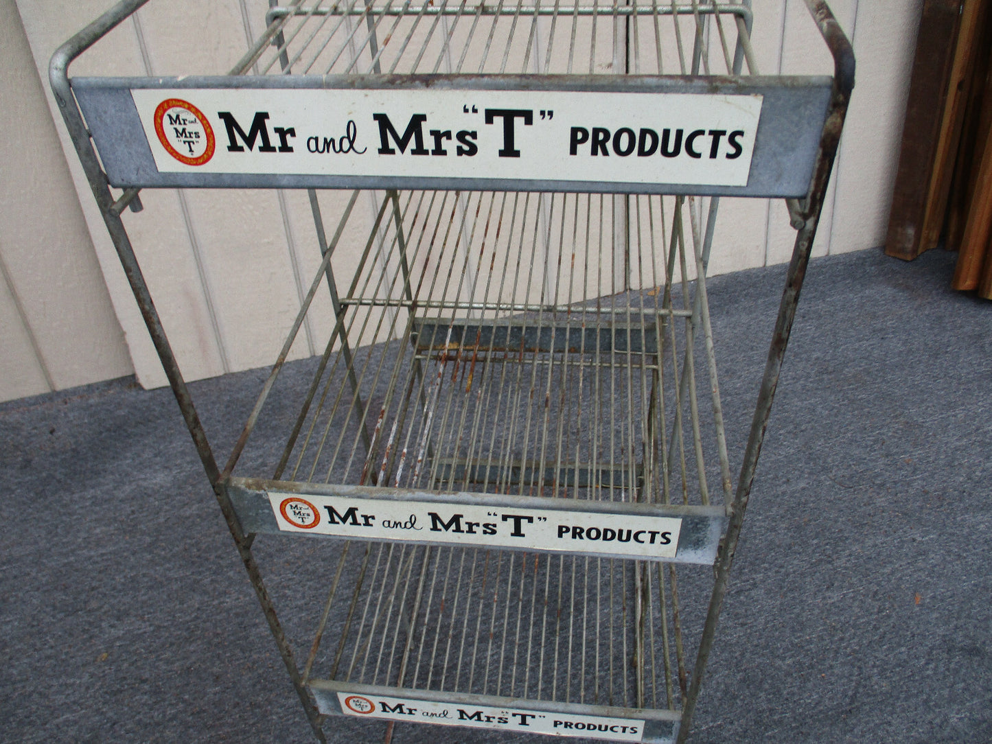 62841- PL: Industrial Metal Stand Display Cabinet with Advertising MR MRS T