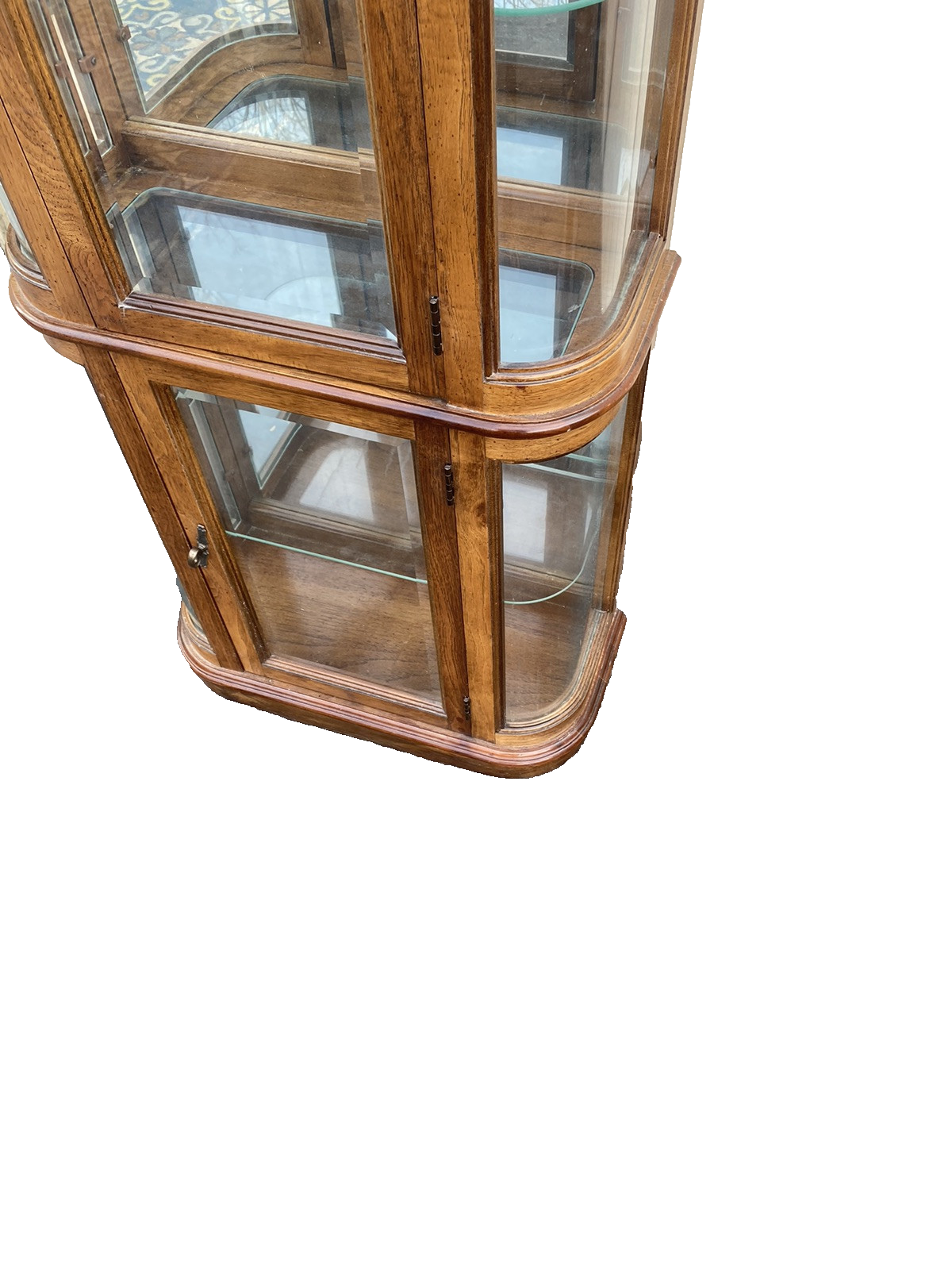 66240 Modern Pulaski Furniture Bow Glass Curio with Beveled Glass Front panels