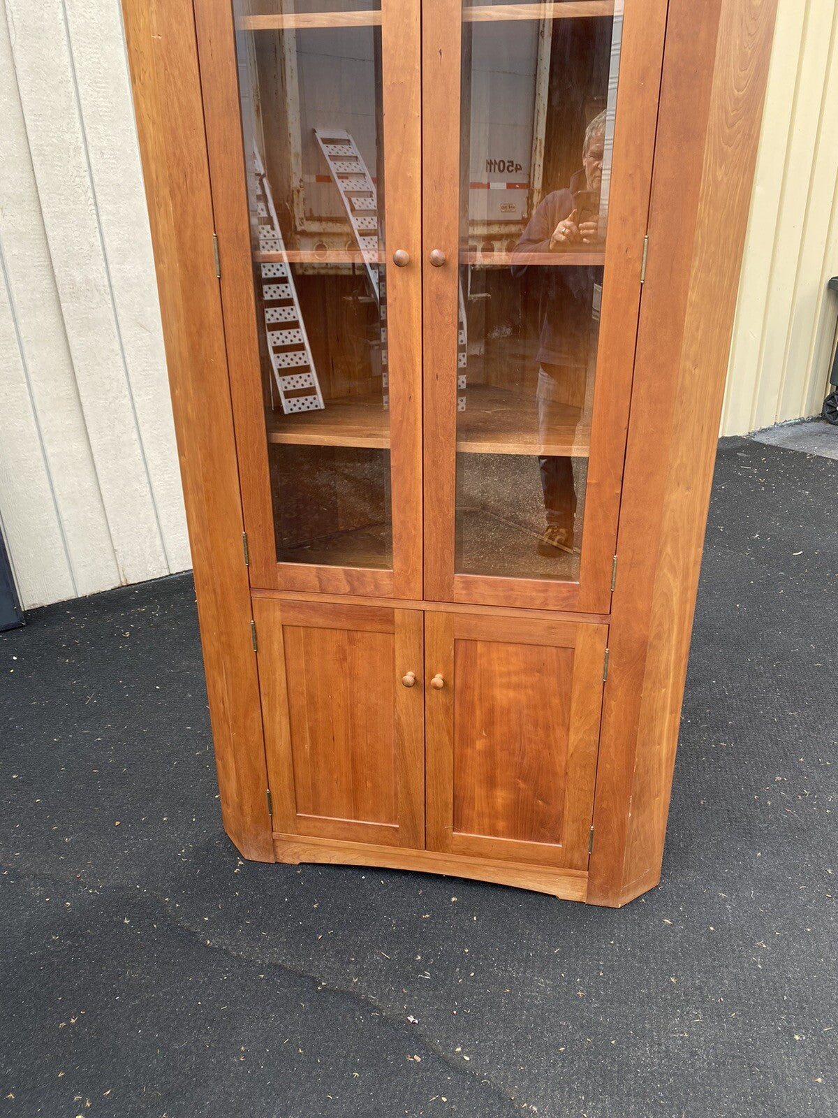 64298 Solid Cherry Corner China Cabinet