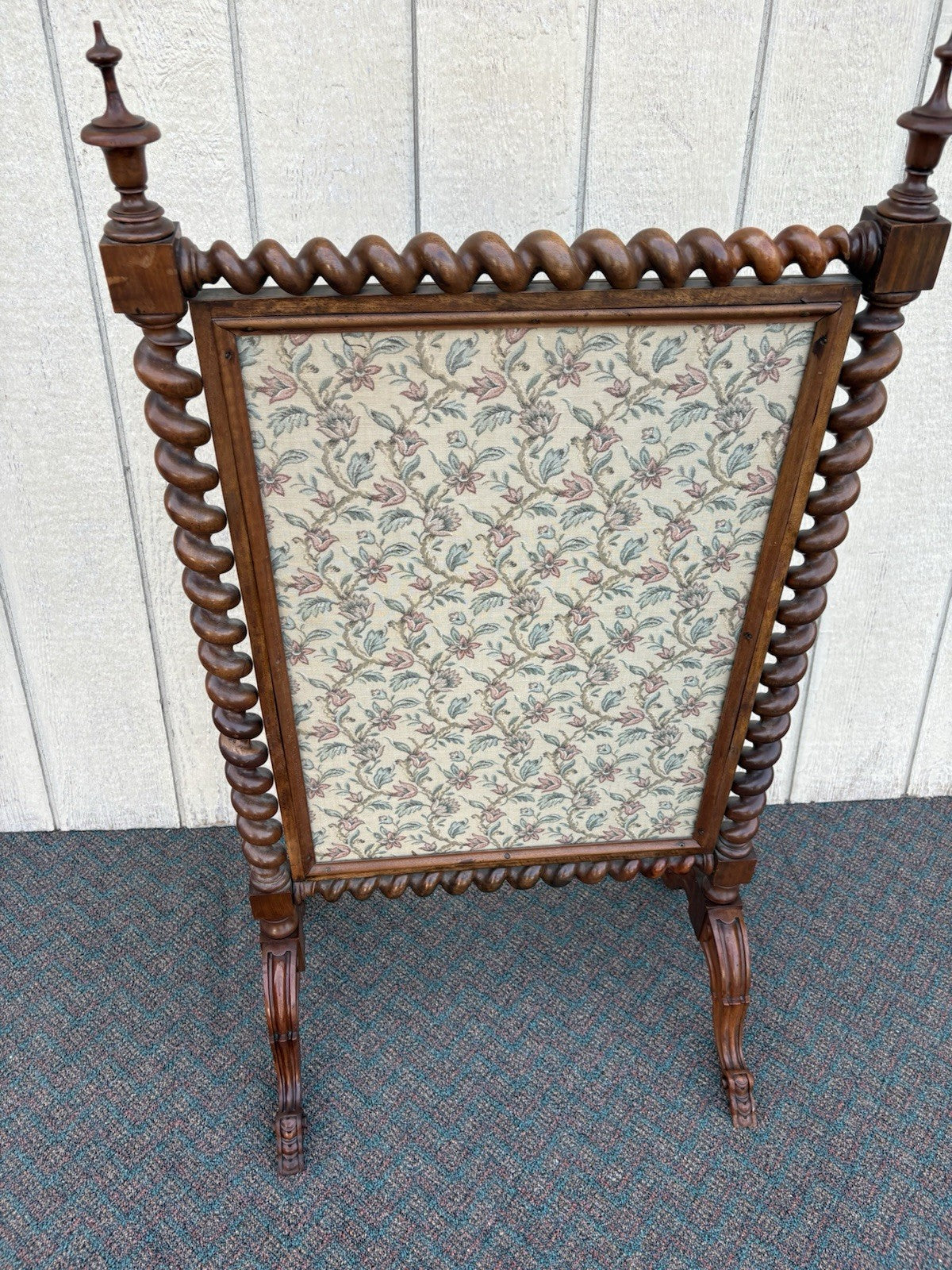 66905 Antique Victorian 2 Sided Walnut Fireplace Mantle Screen