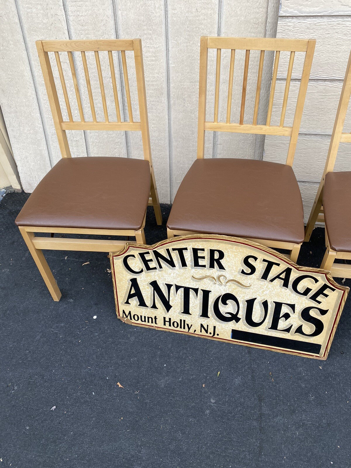 65477 Set of 4 Maple FOLD UP FOLDING Chair s Chairs