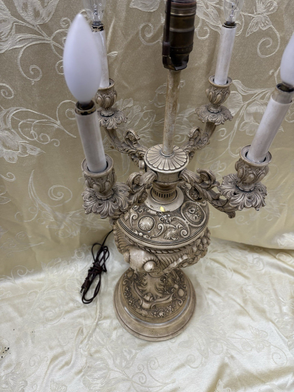 55229 Pair Fancy Mid Century Candelabra Table Lamps