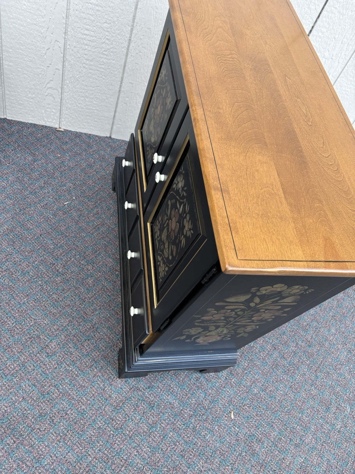 67128 ETHAN ALLEN Storage Cabinet Chest with Mirror