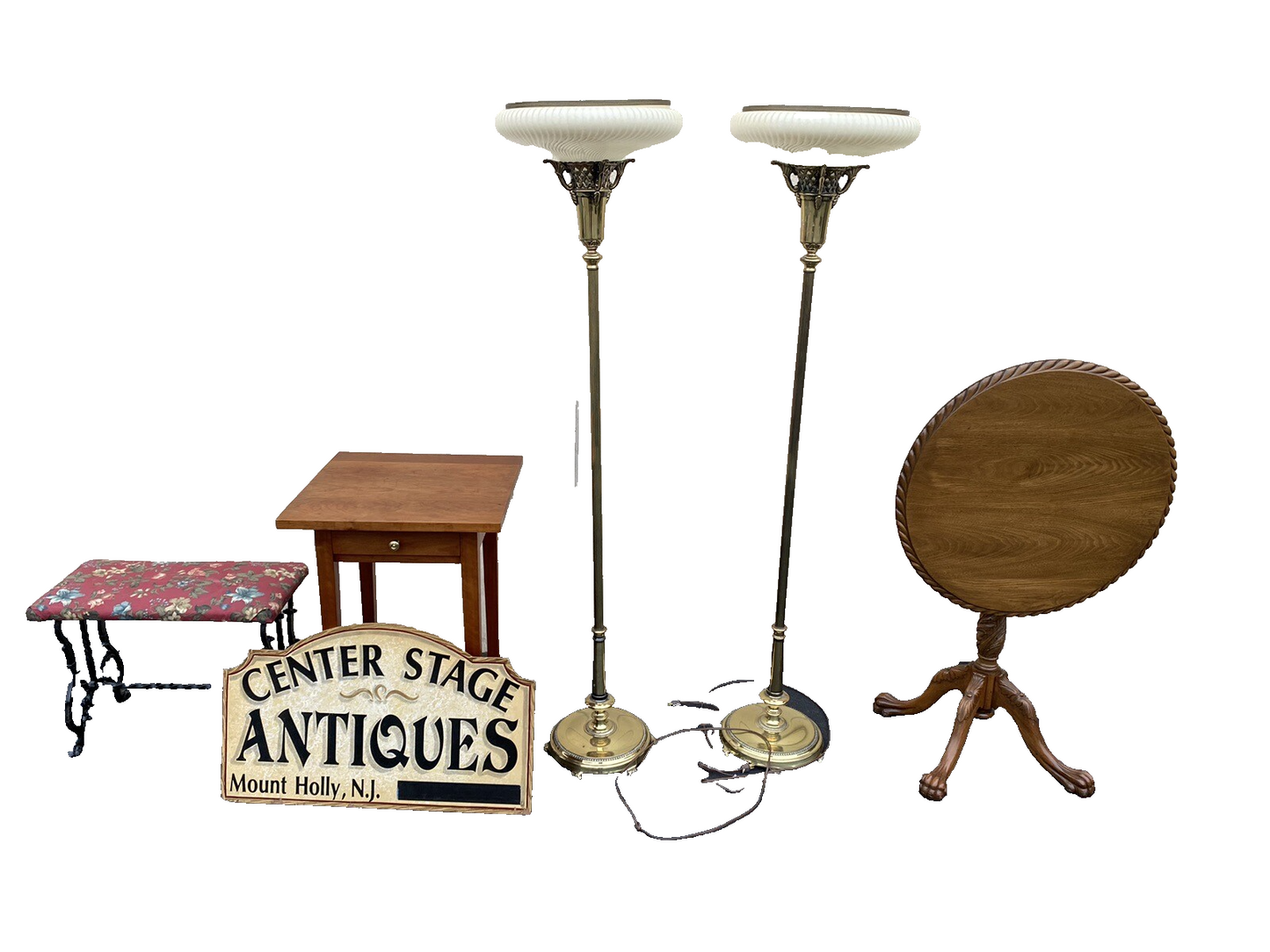 65053 Solid Mahogany Custom Hand Carved Tilt Top Lamp Table Stand
