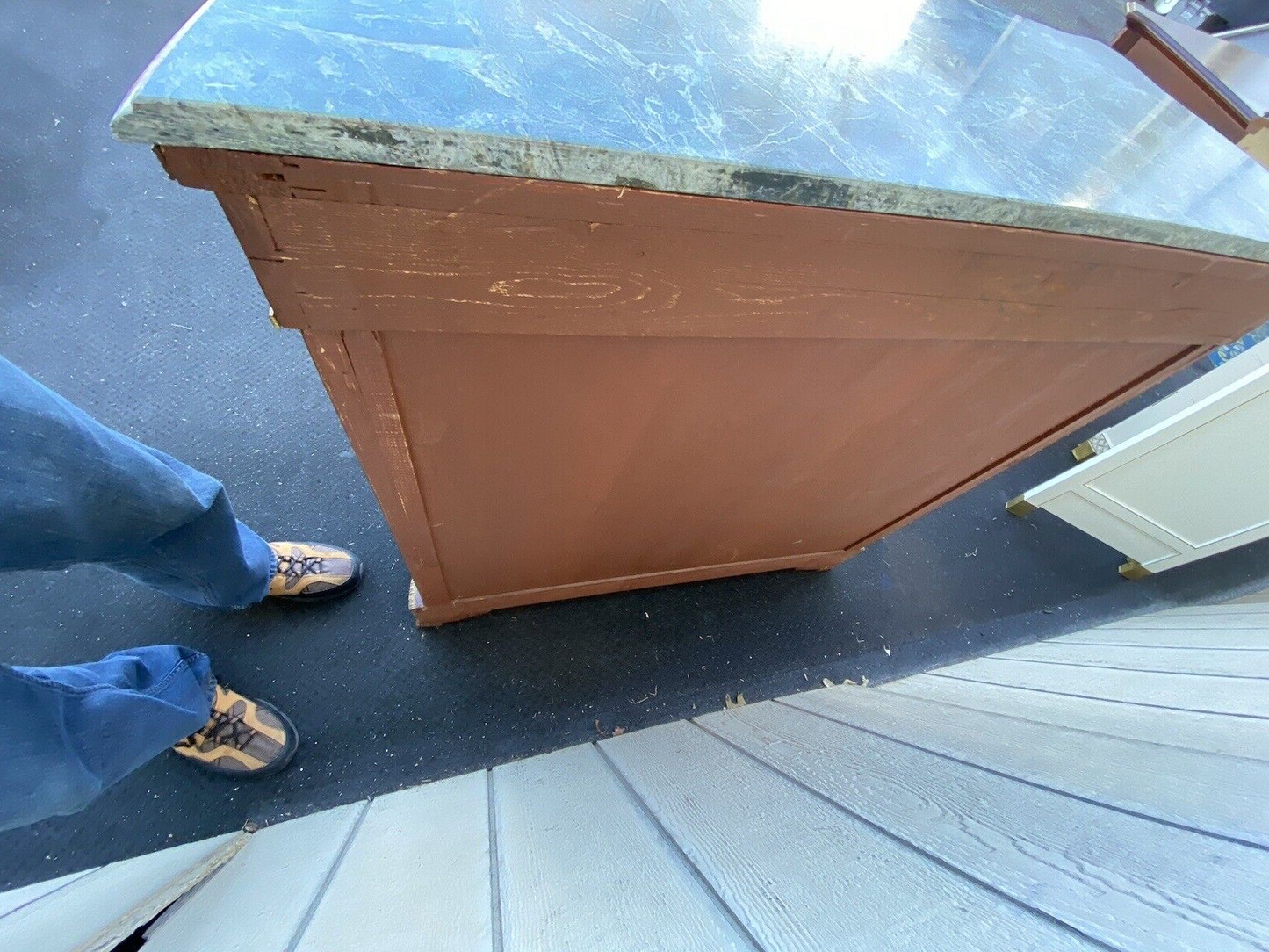 65106 Marble Top Figural Console Table Stand Sideboard Server