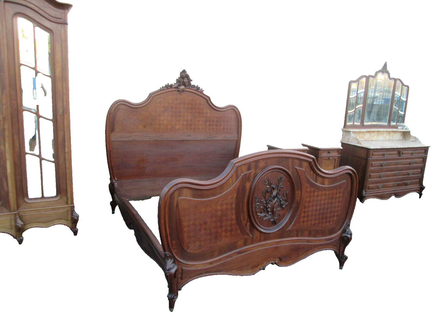 57728 French Bedroom Set QUALITY Bed and Wardrobe ONLY