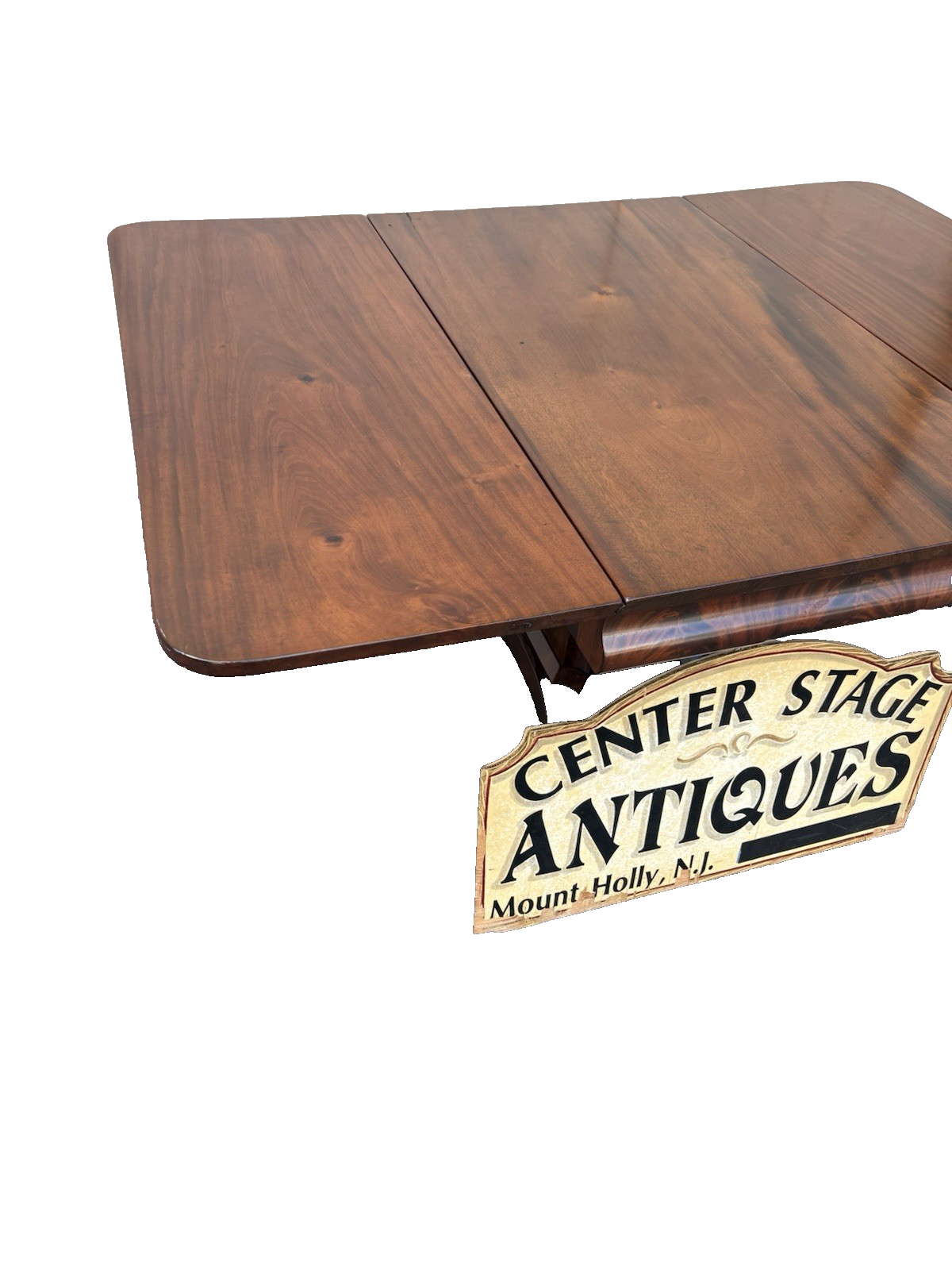 66965 Antique Empire Mahogany Dropleaf Dining Table