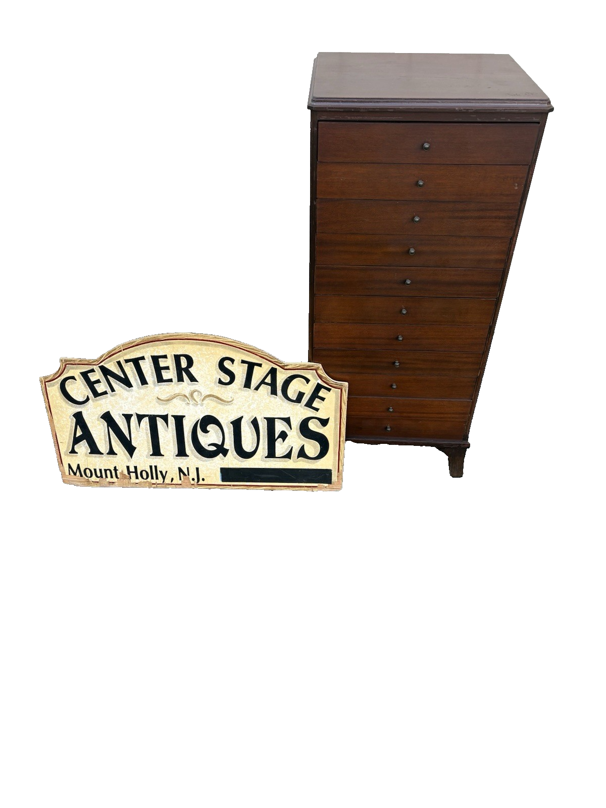 66984 Mahogany Sheet Music Record Cabinet with Drawers