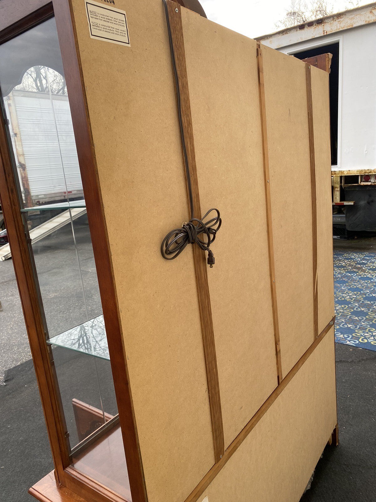 63968 Fancy Mahogany 2 piece China Cabinet Breakfront