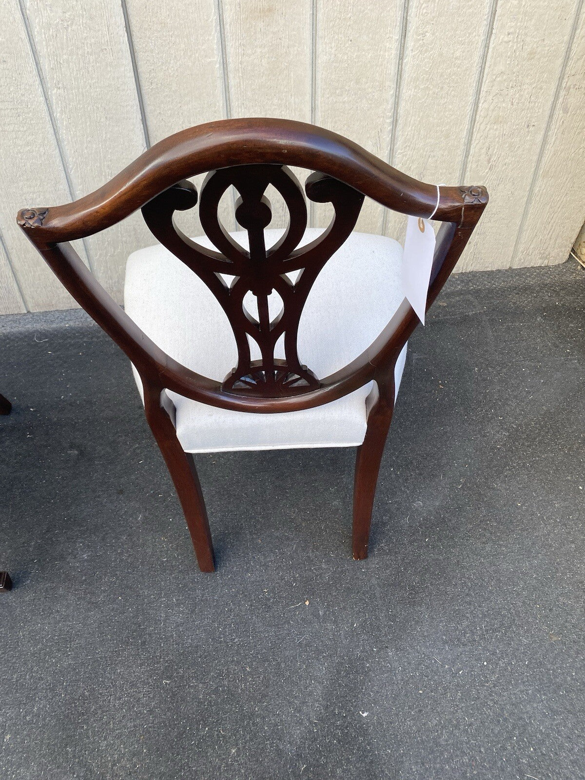 65906 Pair Hepplewhite Decorator Mahogany Shield Back Dining Chairs