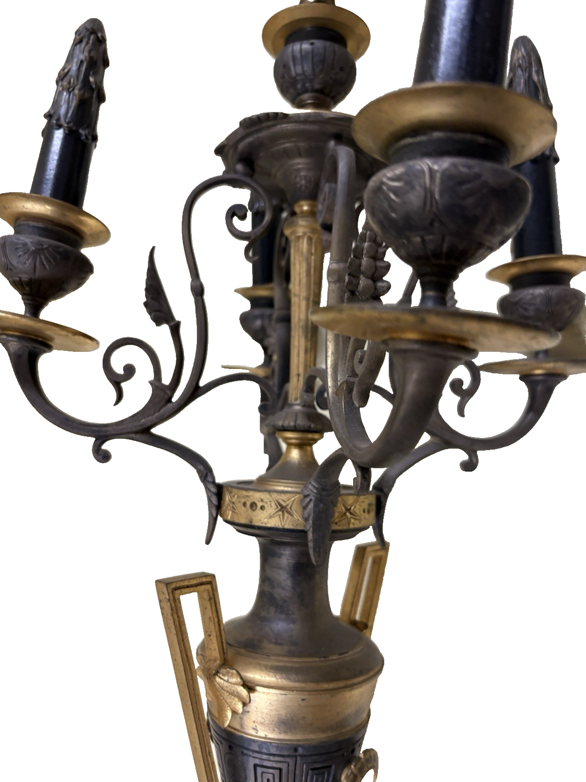 50584 Custom Hand Made Antique Bronze + Onyx Table Urn Lamp QUALITY Rare Find