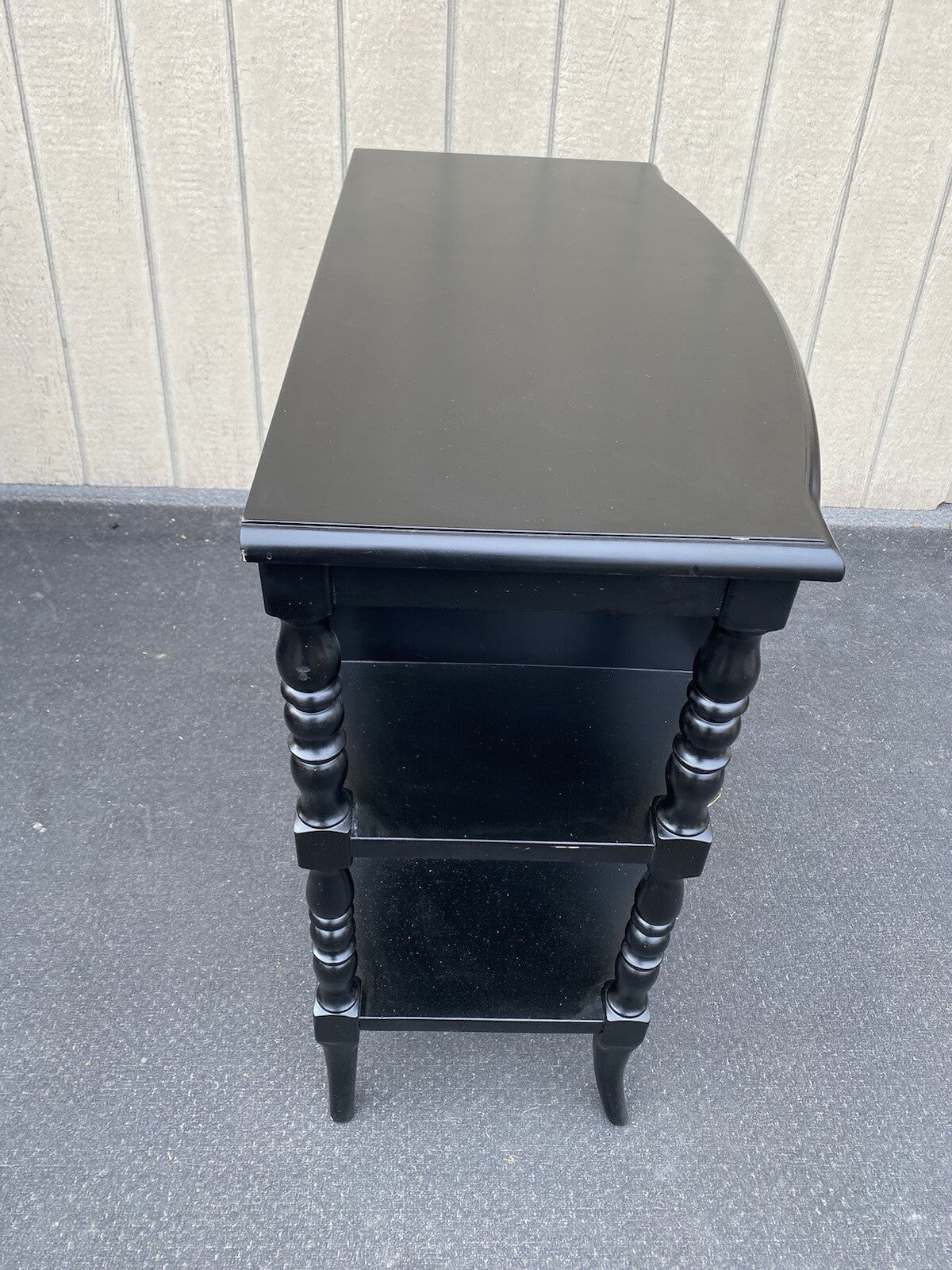 66147 Ebony Stenciled Decorator Shelf Sideboard Console Table Stand