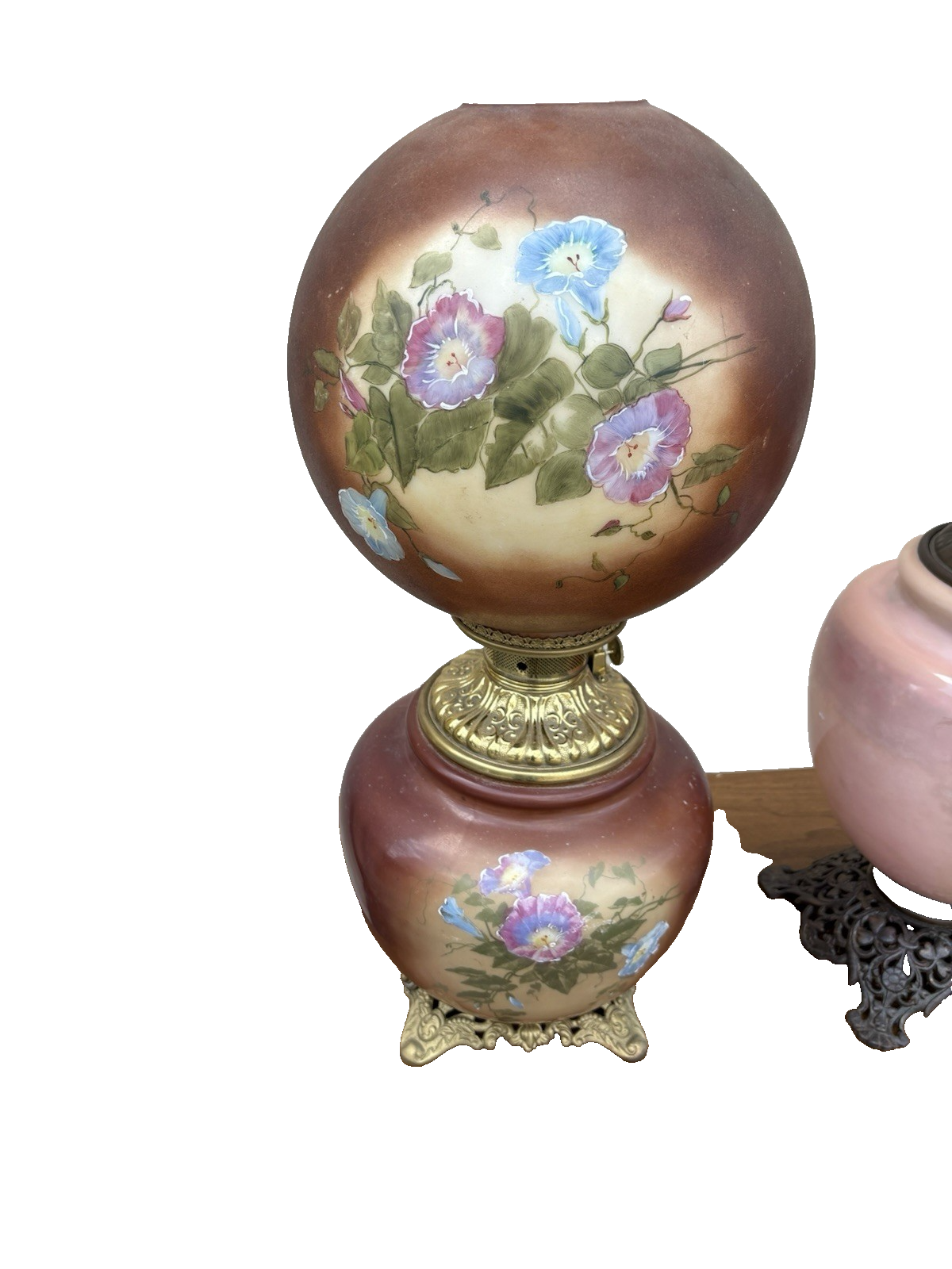 66592 Antique Gone with The Wind Electrified Oil Lamp