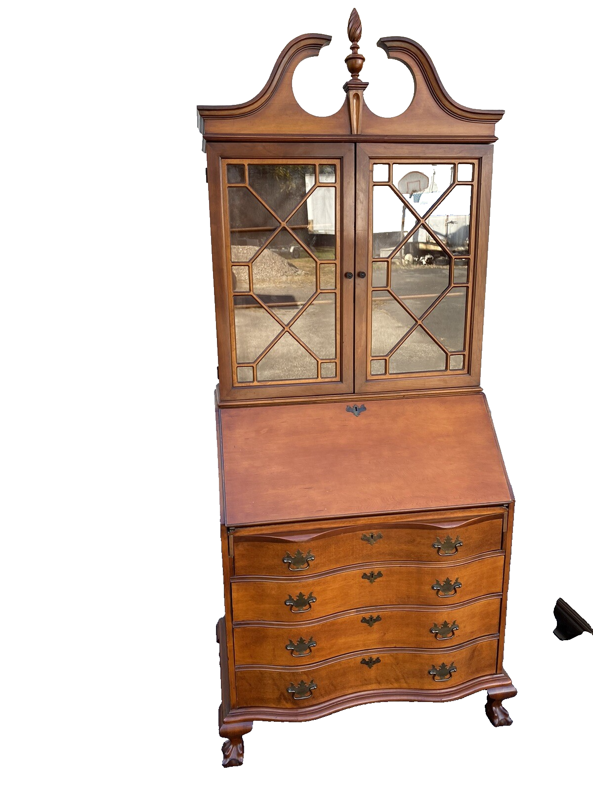 65929 MONITOR Furniture Maple Secretary Desk w/ Bookcase Top