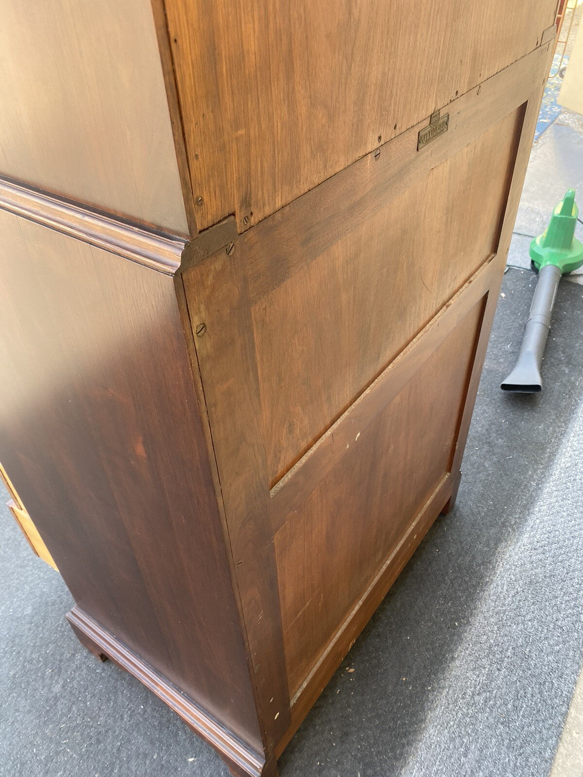 65915 KITTINGER Furniture Quality Walnut Secretary Desk w/ Bookcase Top