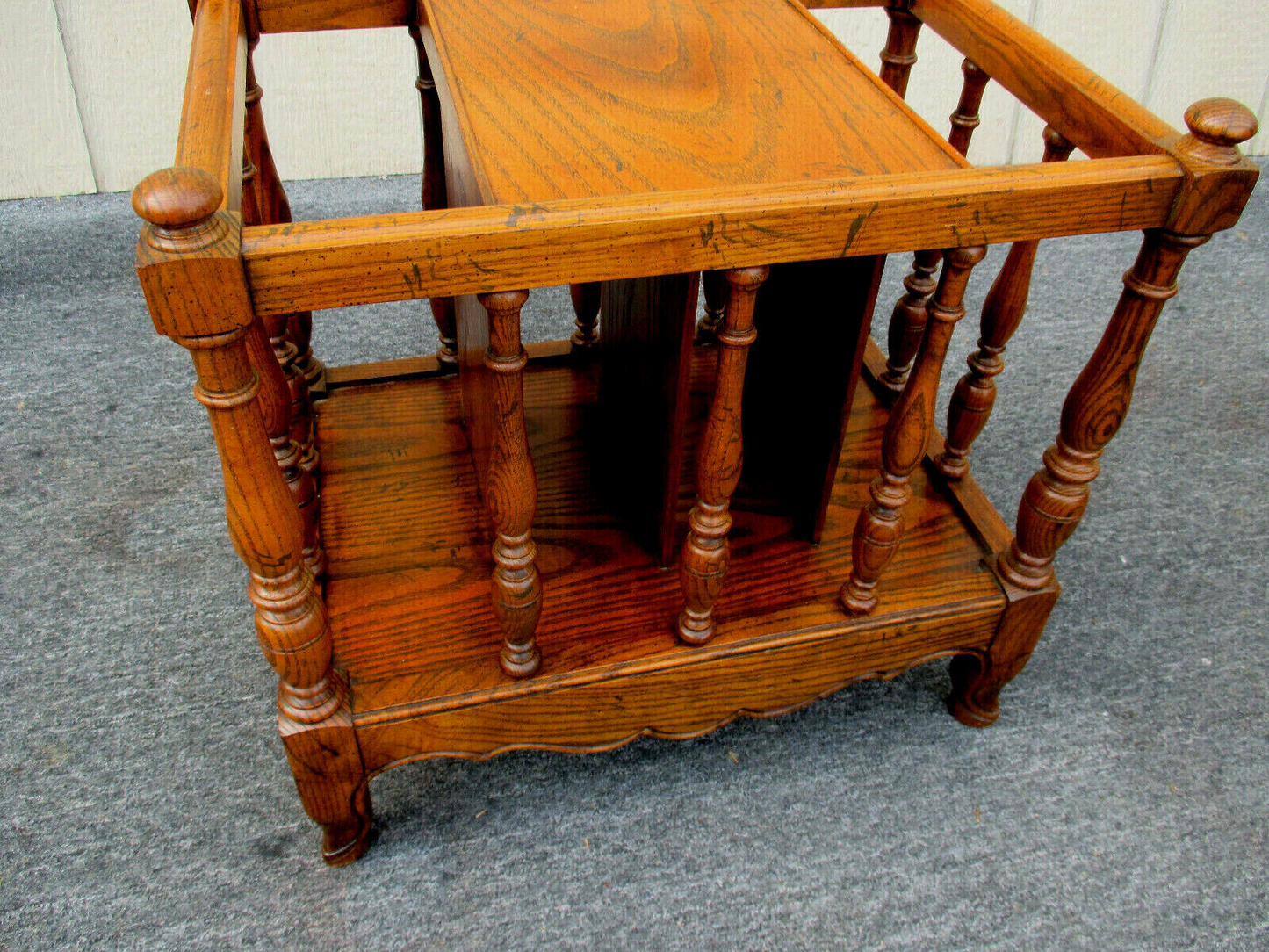 62977 Quality Oak Magazine Rack Holder Stand