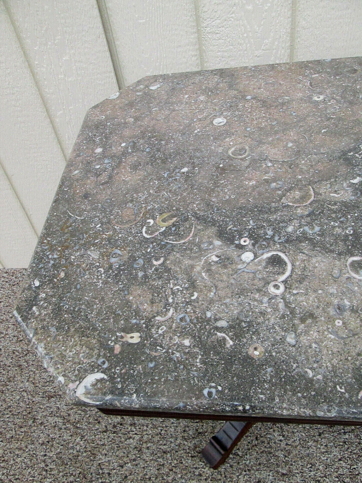 56217 Antique Victorian TENNESSEE Brown Marble Top Lamp Table Stand