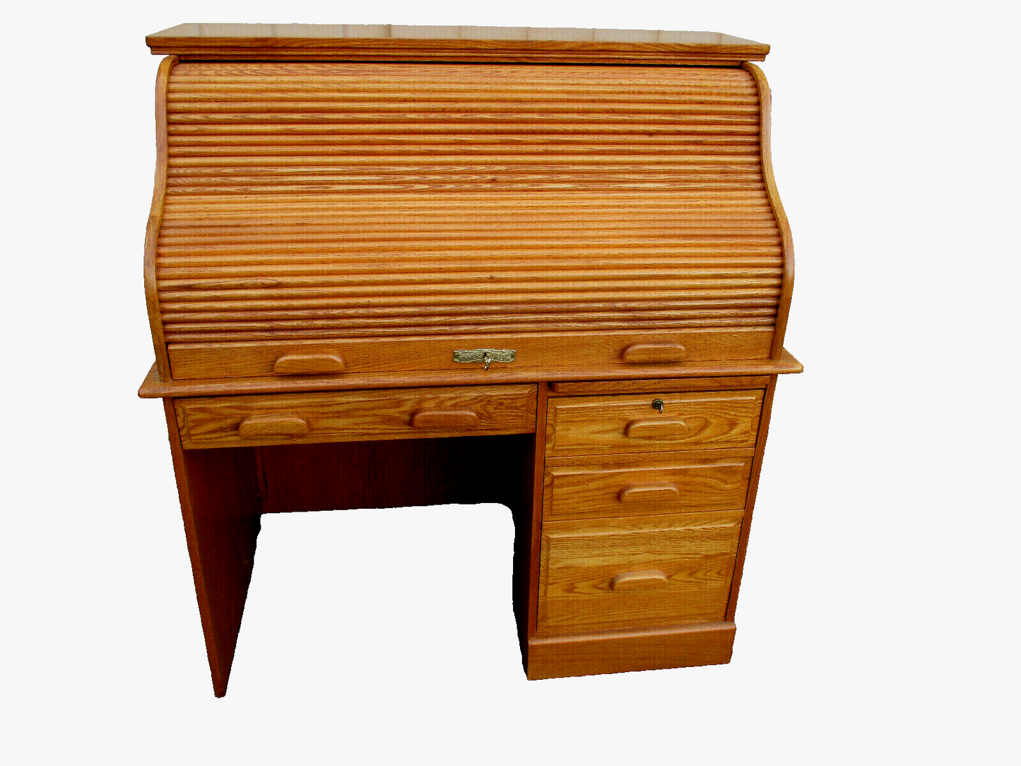 62628 WINNERS ONLY Oak Roll Top Desk w/ Swivel Office Chair