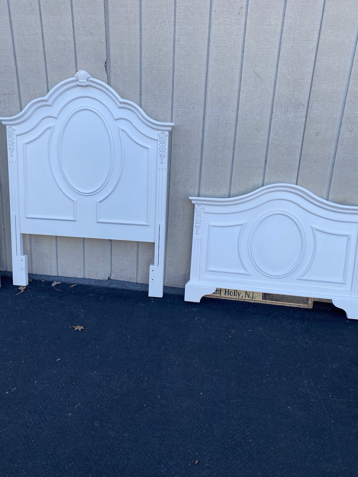 66151 Pair Fancy Twin Size Beds with Factory Finish