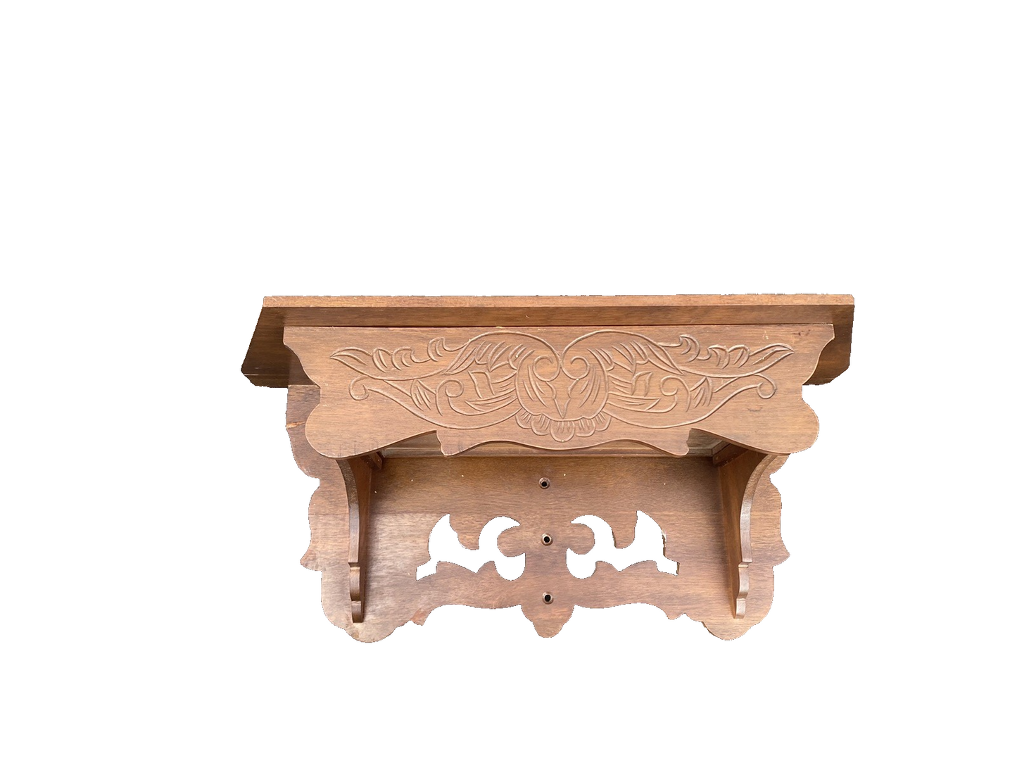 66003 Antique Victorian Mantle Clock Wall Shelf Curio Shelf