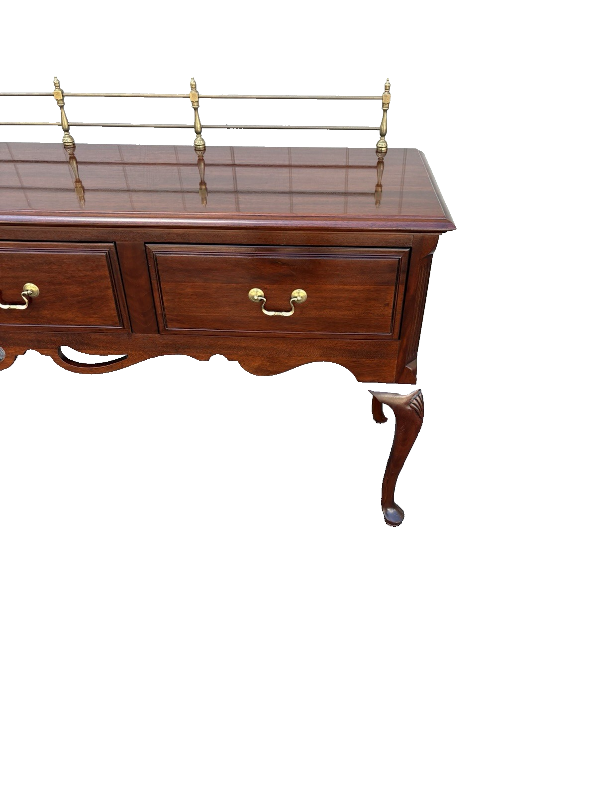 66972 Davis Furniture Buffet Sideboard Server Cabinet with Brass Gallery