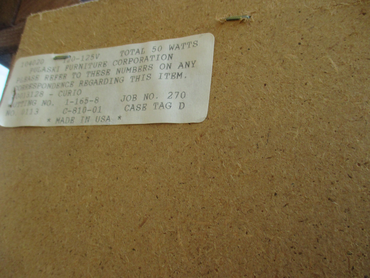 64476 PULASKI Lighted Corner China Cabinet Curio