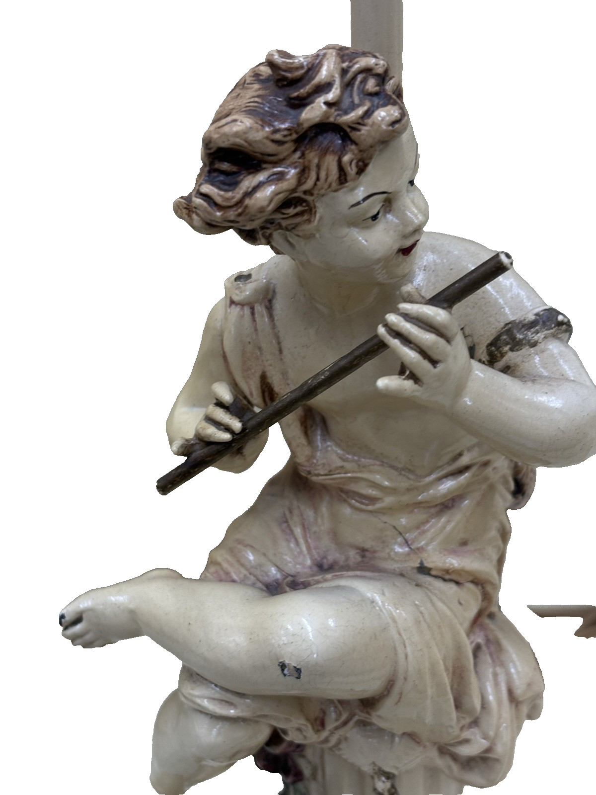 62010 Antique Metal Figural Table Lamp Working