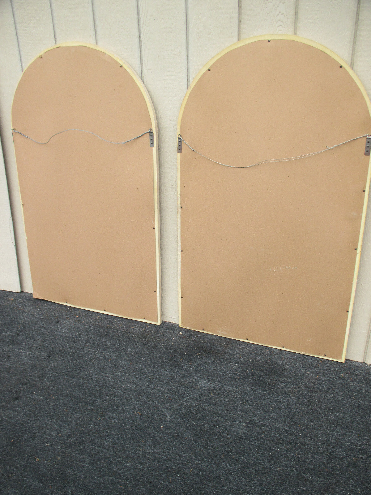 63222 Pair Decorator Modern White Wash Finish Mirrors