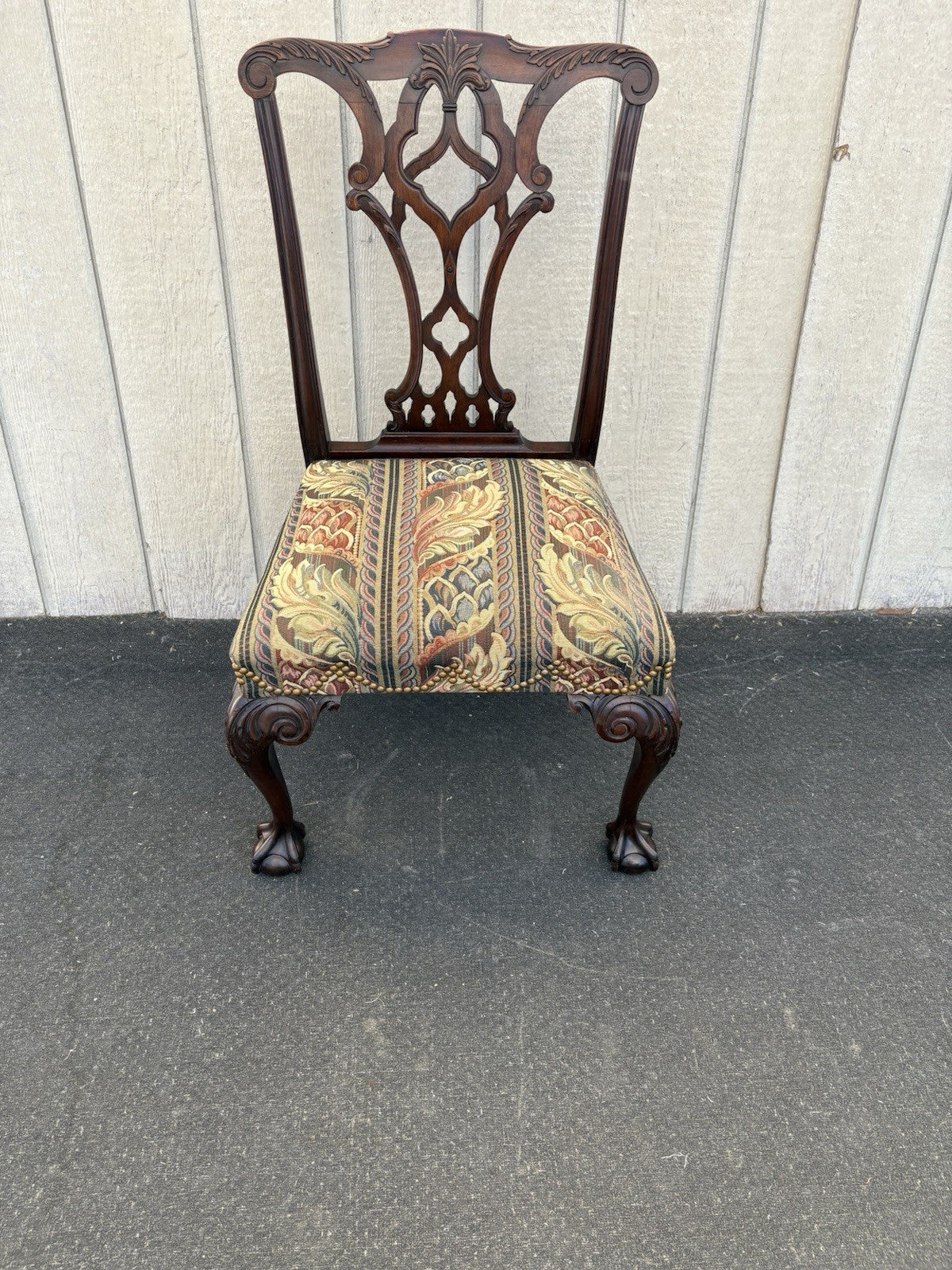 66710 Mahogany Chippendale Claw Foot Side Chair