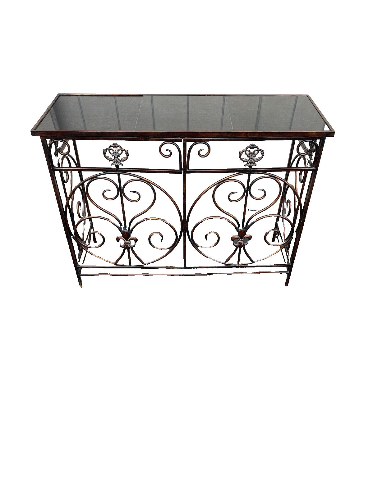 66146 Metal Console Hall Table Stand with Tile Top