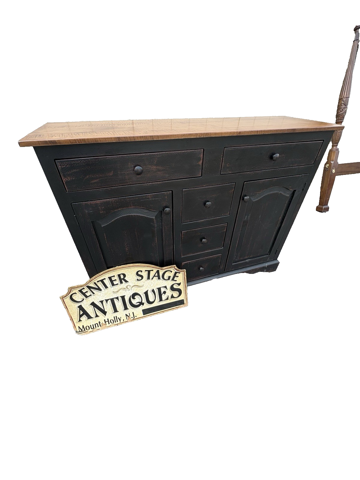 66928 Ebony Modern Buffet Sideboard Cabinet
